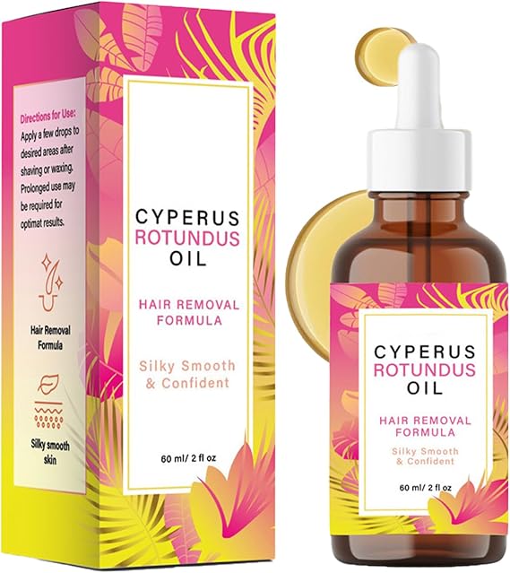 Cyperus Rotundus Oil,60ML Natural Cyperus Rotundus Oil for Hair Removal,Reduces Unwanted Hair Growth,Cyperus Rotundus Skin Serum.Moisturizes & Soothes Skin, Shrink Pores, for All Skin Types