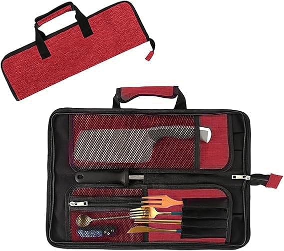 Chefs Knife Roll Bag, Heavy Duty Oxford Chef Knife Bag, Portable 13 Slots Chef Knife Case, Multi-function Cutlery Knives Pouch Holder Knife Wrap Wallet Tool Roll