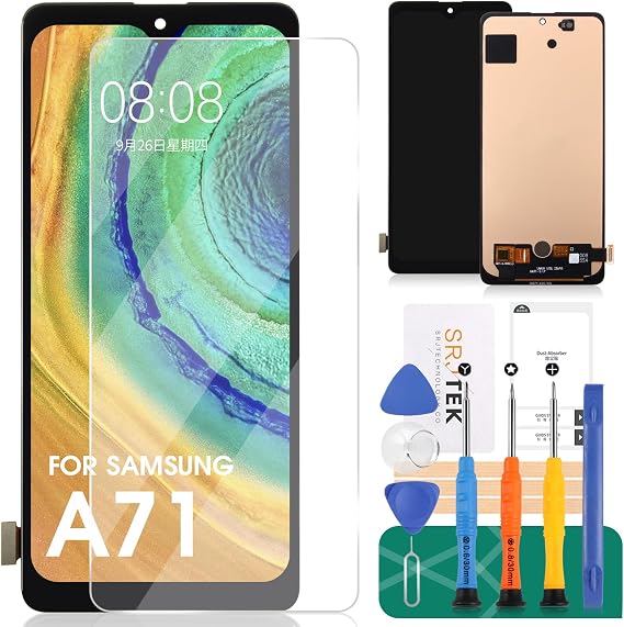 OLED for Samsung Galaxy A71 Screen Replacement for Samsung A71 LCD Digitizer for SM-A715F SM-A715M SM-A715W Display Touch Screen Assembly Repair Kits (No Fit for A71 5G/A716)