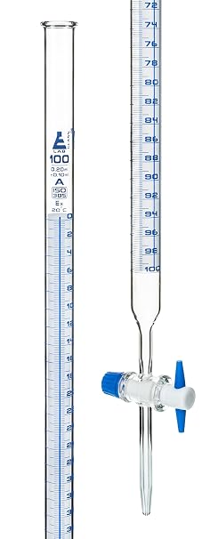EISCO 100ml Schellbach Glass Burette - Class A - PTFE Stopcock