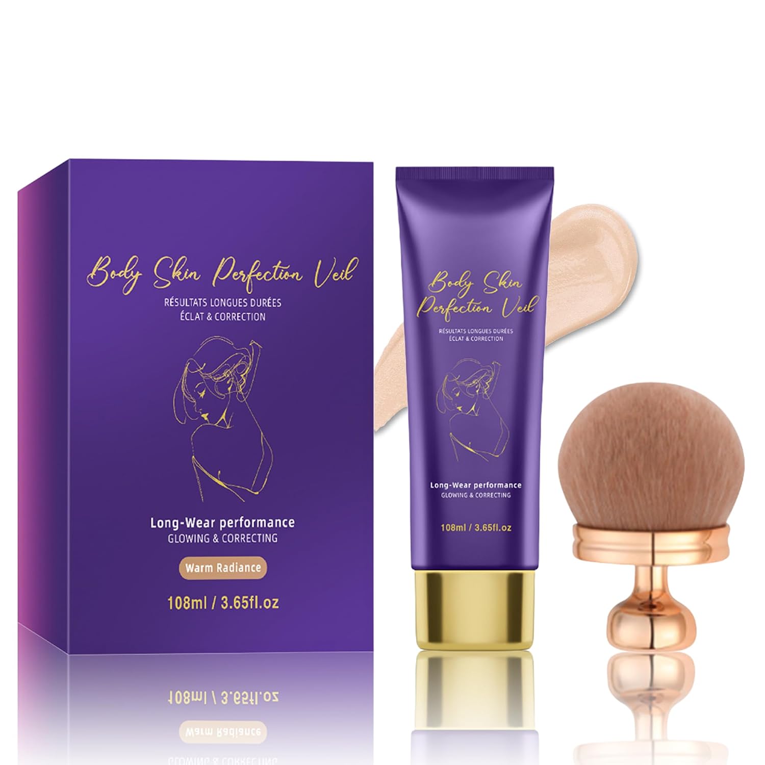 Body Coverage Perfector Waterproof - Hydrating Long-Lasting Concealer Cream with Makeup Brush, Tattoo Cover Up for All Skin Tones, Beauty Body Coverage Complexion Perfector Warm Radiance