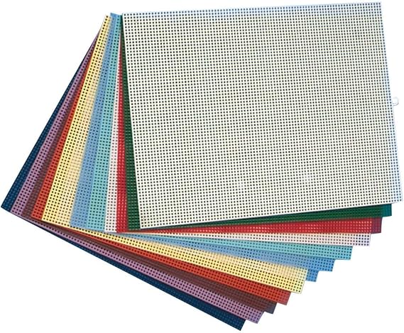 Plastic Canvas Sheets 10-1/2" x 13-1/2" - Assorted (Pack of 12)