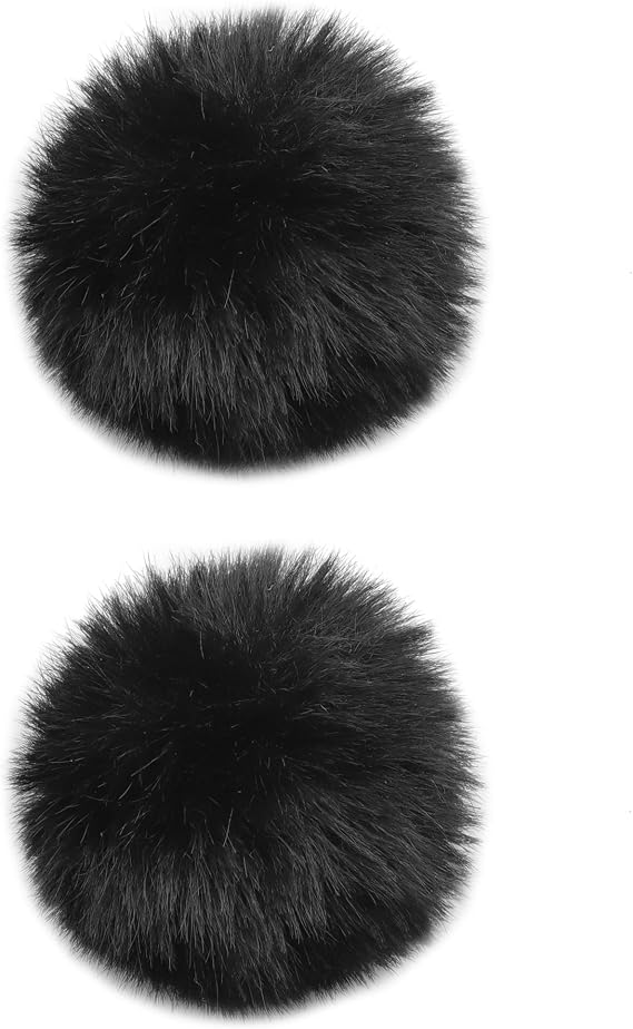 LEFXMOPHY 2-Pack Black Windscreen for Hollyland Lark M2 Wind Screen Furry Deadcat Cover