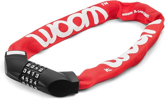 woom Lokki Bike Lock, Combination Childrens Bicycle Cable Lock, Hardened Steel Chain Safety Lock (24 Chain)