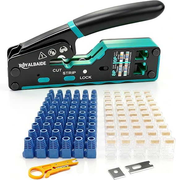 Cat5/Cat6 Modular All-in-One Ethernet Crimping Tool Kit