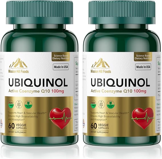 CoQ10 100mg Softgels, Coenzyme Q10 Supplement with Kaneka for Heart Health - CoQ10 Ubiquinol Can Enhance Endurance & Replenish Energy Reserves, Non GMO & Gluten Free (2 Bottle-120 Softgels-4mo Supply)