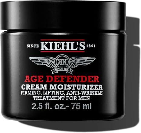 Kiehl's Age Defender Cream, Firming Moisturiser for Men with Linseed Extract, Reduces the Appearance of Wrinkles