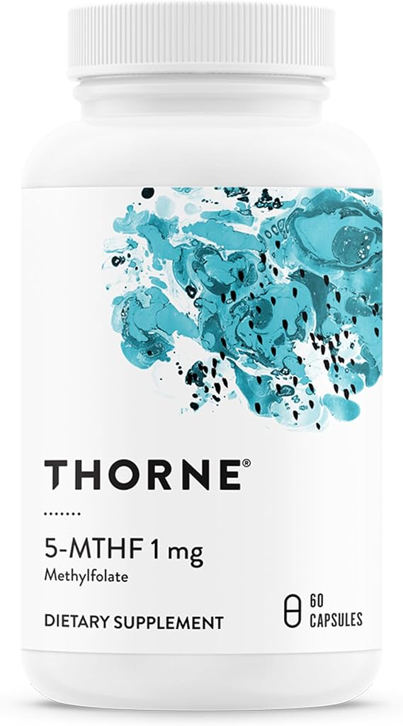 THORNE 5-MTHF 1 mg, Active Methylfolate Vitamin B9 Supplement, 60 Capsules | Supports Methylation, Healthy Homocysteine Levels, Heart & Brain Health, Fetal Development, Mood & Nervous System Health*