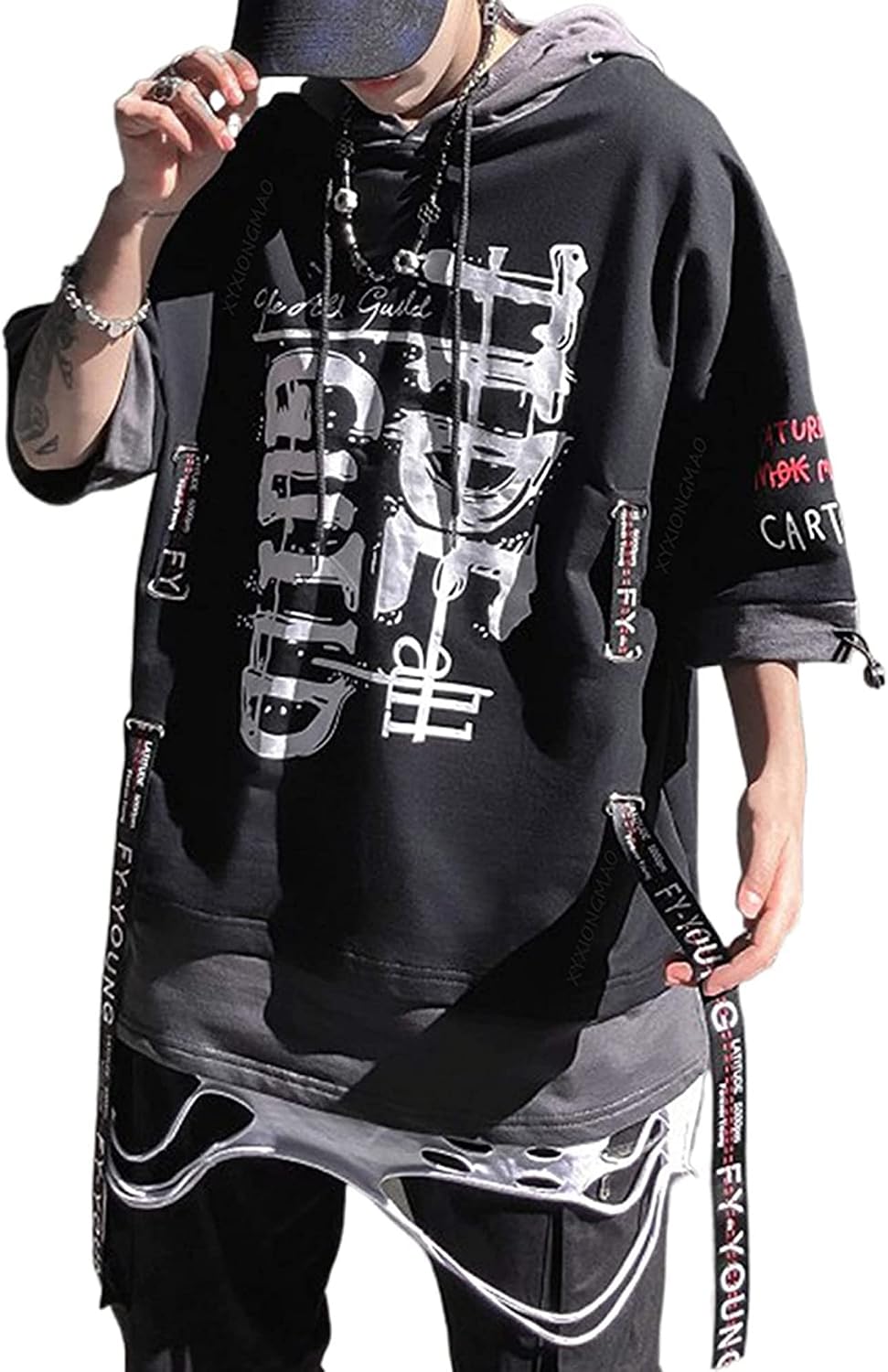 XYXIONGMAO Men's Graphic T-Shirt, Black, XL