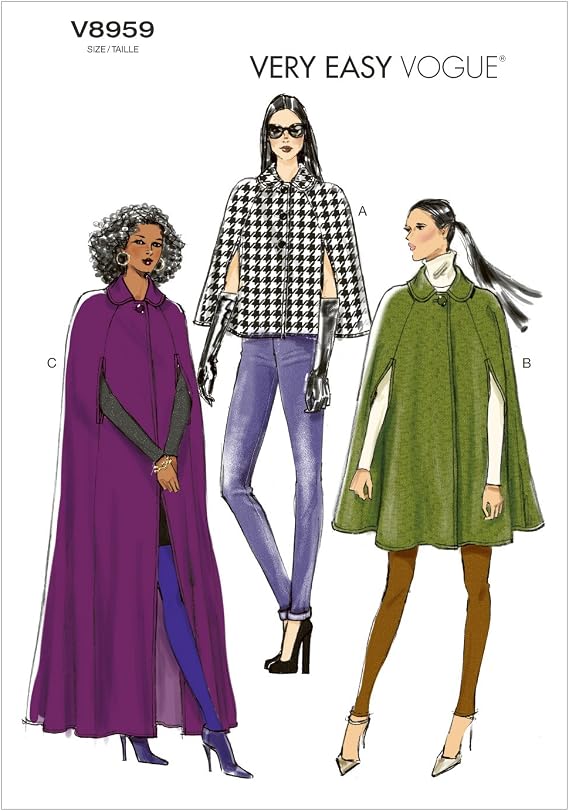 Vogue Patterns V8959ZZ0 Misses' Cape Sewing Template, Size ZZ