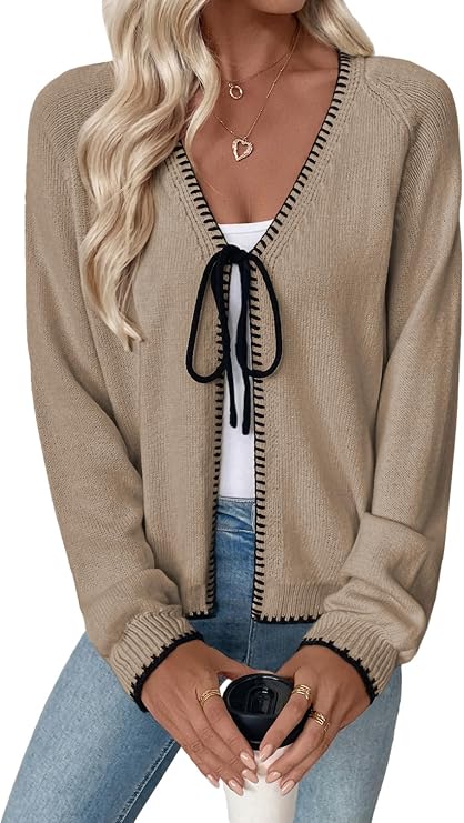 EVALESS Cardigan Sweaters for Women 2026 Trendy Lightweight Knit Fall