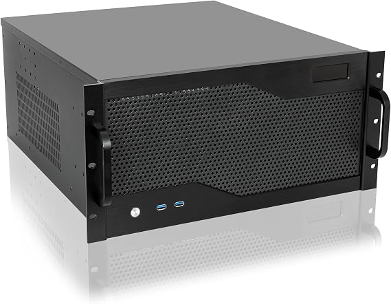 RackChoice 5U rackmount Server Chassis Support Liquid Cooling Compatibility up to Elevated 360mm Radiator, 1xPS2+1xSFX PSU (Black)