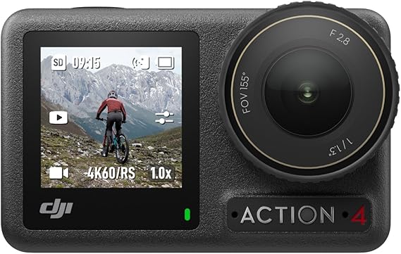 DJI Osmo Action 4 Standard Combo - 1/1,3 İnç Sensörlü 4K/120 fps, Su Geçirmez Aksiyon Kamerası, Düşük Işıkta Görüntüleme, 10 bit ve D-Log M Renk Performansı, 160 Dakika Uzun Ömürlü, Dış Mekan Kamerası