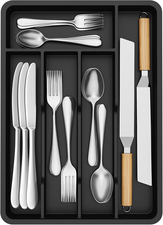 Lifewit Silverware Drawer Organizer Tray, Cutlery Storage for Kitchen