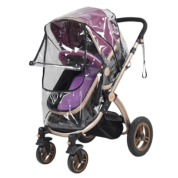 Clear Stroller Rain Cover, Waterproof, Windproof Barrier for Travel