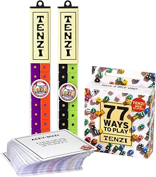 TENZI 2 Pack for 8 Players - 8 Sets of Ten Dice with Bonus 77 Ways to Play