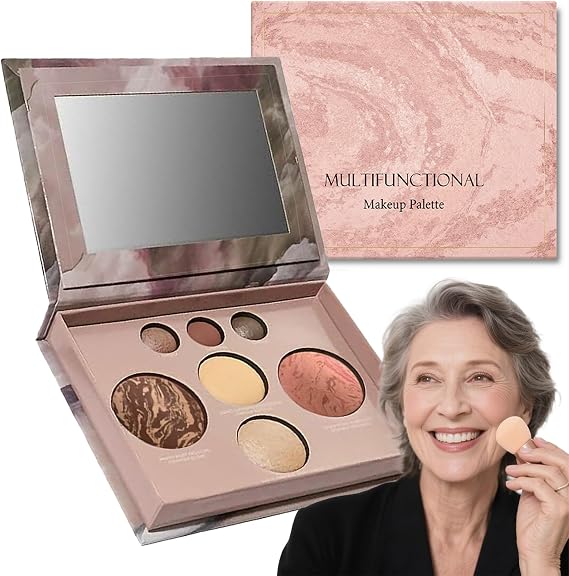 Baked Palette Makeup Set, Cosmetic Make Up Starter Kit, Includes Bronzer, Blush, 2 Highlighters and 3 Eyeshadows, Makeup Gift Set For Teenage & Adults (Set 01)