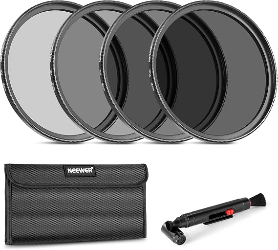 NEEWER 58mm ND Lens Filter Kit ND2 ND4 ND8 ND16 Neutral Density Filter