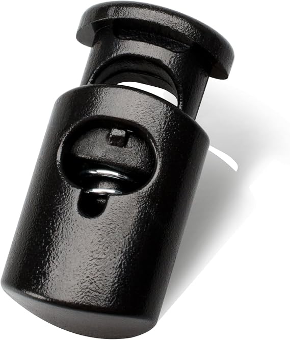 DYZD Plastic Cord Lock End Spring Stop Toggle Stoppers Heavy Duty Cord Lock Ideal for Lanyard,luggage,clothing,backpack and various kinds of outdoor and gym products(20PCS,Black)