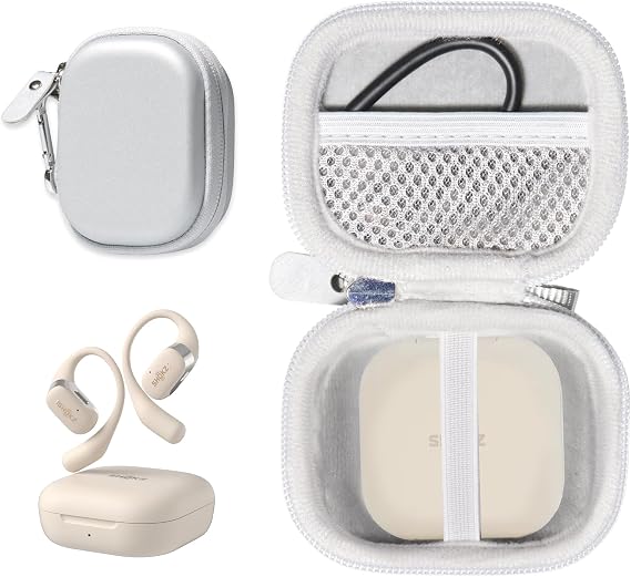 TWS Earbuds Case for SHOKZ OpenFit - Open-Ear Headphones with Microphone (White)