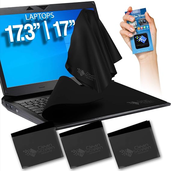 WizDustCover 17 XXL Screen Protective Cloth Keyboard Cover and Cleaning Compatible with Laptops Computers 3 Pack in MultiSize