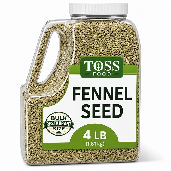 TOSS Fennel Seed Whole 4 LB Bulk Jar