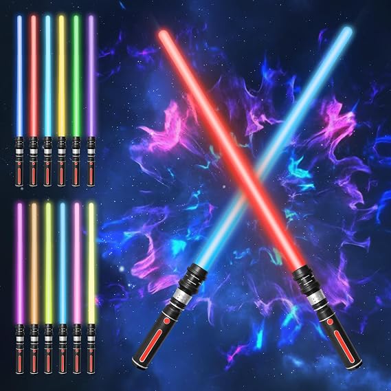 Lightsaber 12 Colours, SOARFLY 2 Pieces Lightsaber for Children Adults, FX Lightsaber Simulated Film Fight Soundfonts for Party, Gift, Cosplay