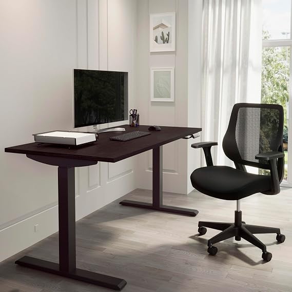 Realspace Magellan Performance Electric 60"W Height-Adjustable Standing Desk, Espresso, BIFMA Compliant