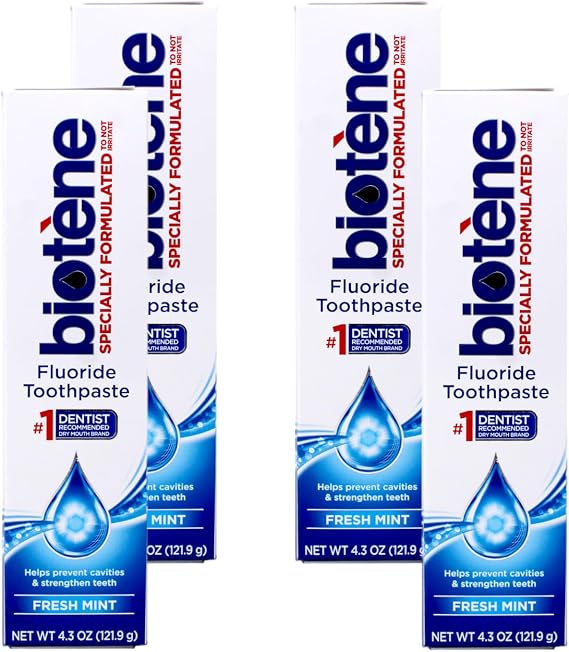 Biotene Fluoride Toothpaste, Fresh Mint, 4.3 oz Tubes - (Pack of 4)
