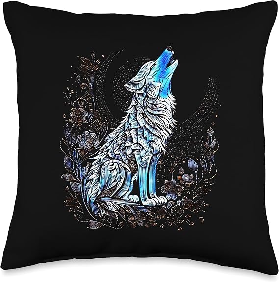 Celestial Arctic Fox Throw Pillow