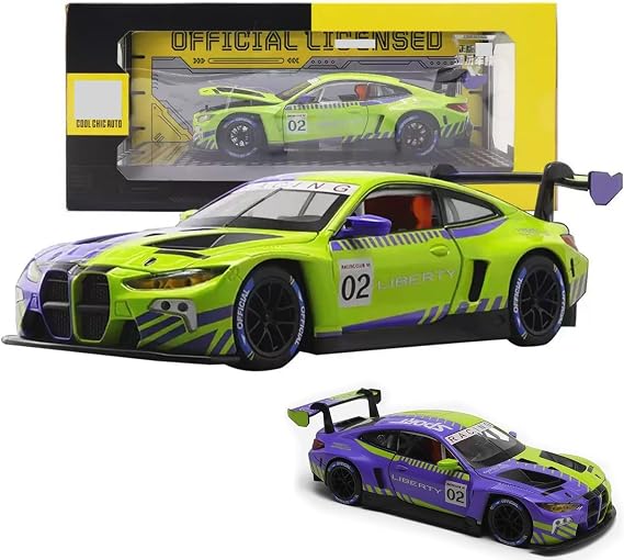 HTLNUZD 2025 1/24 Scale M4 GT3 Alloy Diecast Racing Car Model with Sound & Light Features Adult Collectible & Decorative Gift
