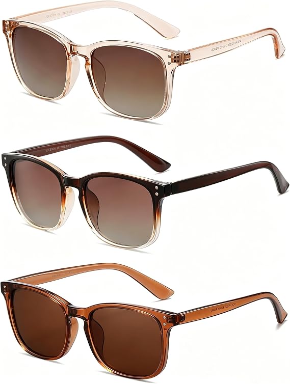 3 Pack Polarized Sunglasses for Women Classic Retro UV400 Protection