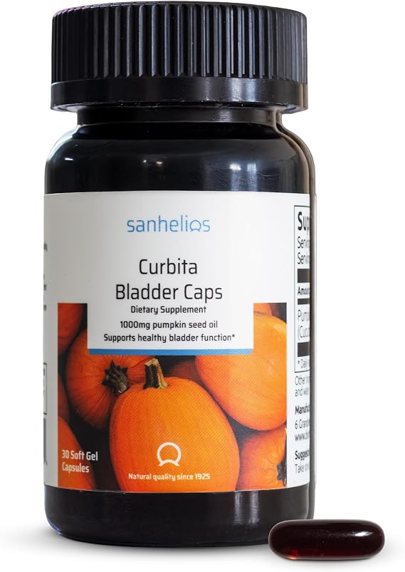 Sanhelios Curbita Pumpkin Seed Oil Capsules, Bladder Support, 30 Caps