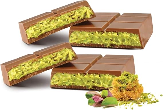 Dubai Chocolate Pistachio & Kunafa - Viral Dubai Style Chocolate 90g - Turkish Premium Quality 90 gr x 2 pieces