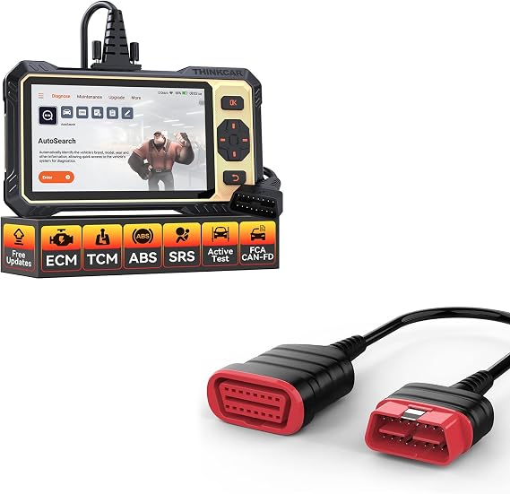 THINKCAR THINKSCAN 662 OBD2 Scanner + Universal 16 Pin Male to Female OBD2 Extension Cable,Car Scanner Engine ABS SRS Transmission