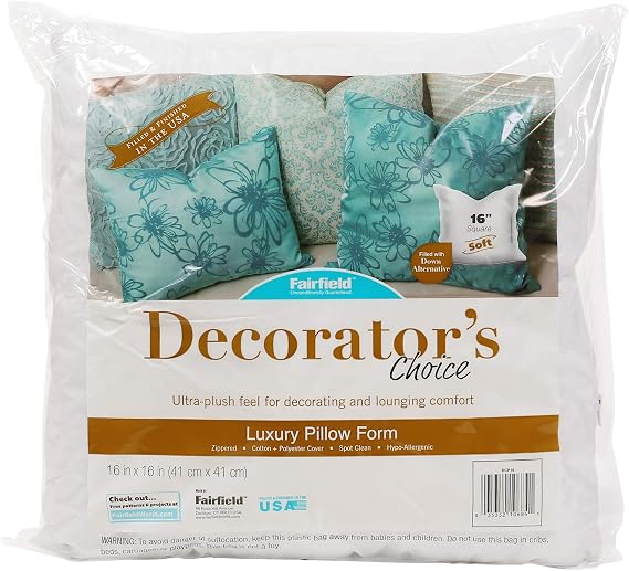 Fairfield Decorator's Choice Throw Pillow Insert, 16" x 16", White