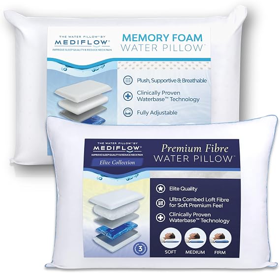 Mediflow Elite Fiber and Memory Foam Water Pillow Pack
