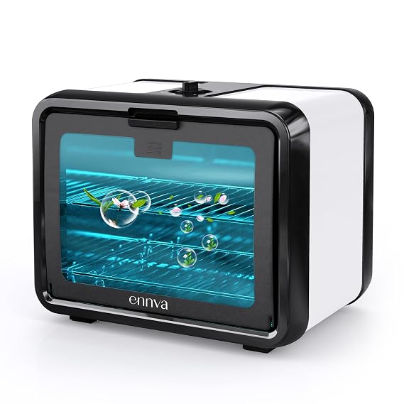 ENNVA UV Sanitizer Box Large - UV Light Sanitizer Box - Nail Tool Cleaning Machine - Ultraviolet Disinfection Cabinet for Phone, Toys, Nail Salon Tool - White