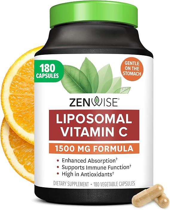 Zenwise Health Liposomal Vitamin C Supplement - Immune Antioxidant - 180 CT