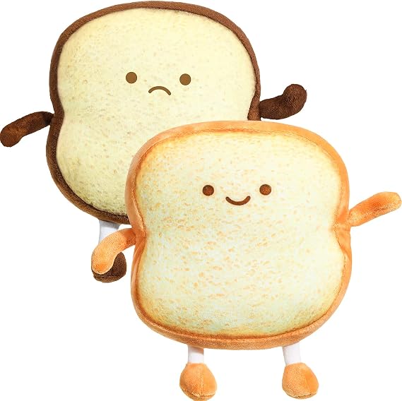 Yookeer 2 Pcs Toast Bread Pillows Funny Food Shape Stuffed Cushion
