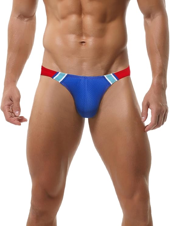 Panegy Men's Sexy Thong Swimwear Bikini Briefs Padded Swim Briefs Metal Hook & Ring Swimsuit