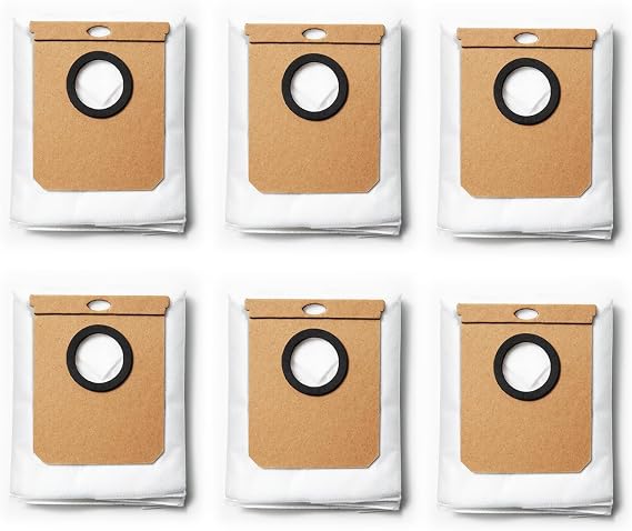 eufy Replacement Dust Bags, 4-Pack Side Brushes and Screw for eufy L60*6 | Portable Carpet Cleaning, Roller Mop with HydroJet System, All-in-One Robot Vacuum and Mop Combo, Zero-Tangling