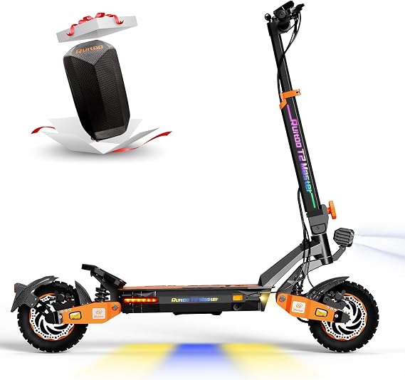 Electric Scooter for Adults, 1000W/2400W Dual Motors, Max 27-35MPH & 28-40 Mile Range, Dual Suspension Folding E-Scooter with LED Lights & Off-Road Tires Fit for Commute/Work/School