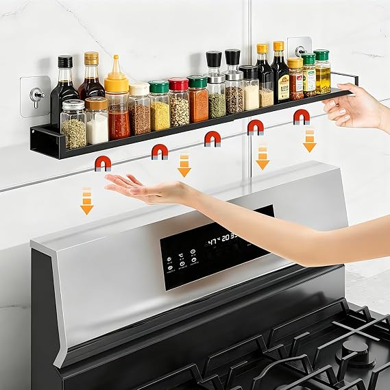 Magnetic Stove Shelf, Adjustable 15"-30" Stainless Steel Stove Back Shelf