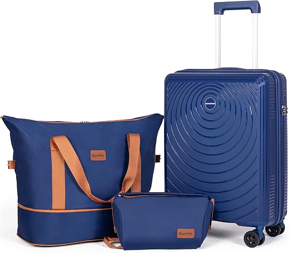 CONCEPTEN Luggage Sets 3 Piece, PP Hardshell Suitcases Set with Wheels
