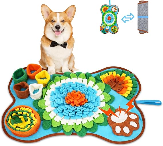 Snuffle Mat for Dogs 25x17in Slow Feeder Squeaker Washable