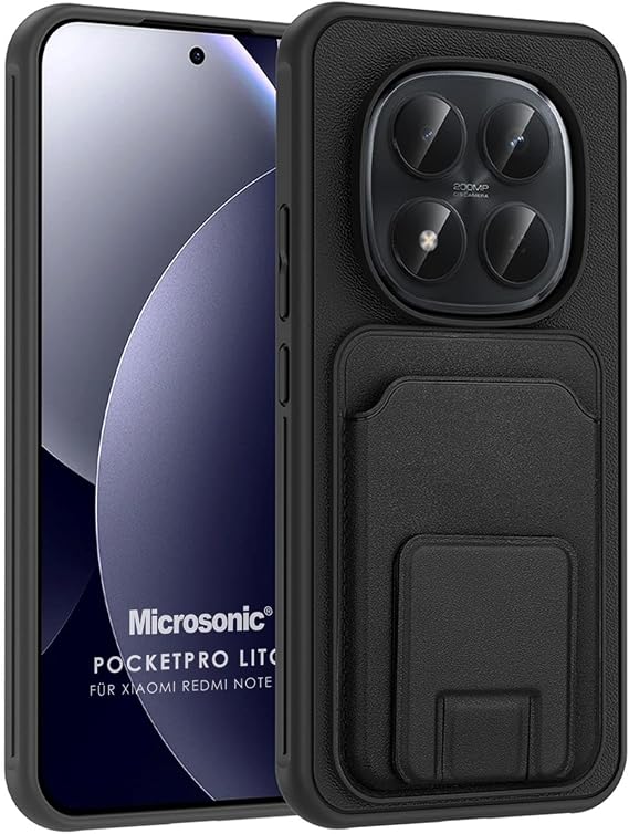 Microsonic Xiaomi Redmi Note 15 Pro Plus 5G için Kılıf PocketPro Litchi Siyah [Redmi Note 15 Pro Plus 5G ile Uyumlu Kılıf - Siyah]