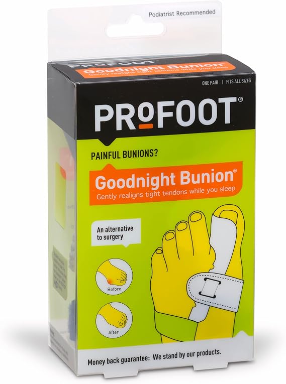 PROFOOT Goodnight Bunion Corrector for Women & Men, Adjustable Big Toe Straightener, Helps Realign Tendons & Muscles While Sleeping, 1 Pair