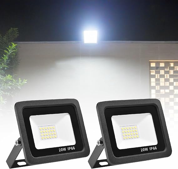 10500 Lumen Flood Lighting, ​120° Wide Angle 150W LED Floodlights, IP66 Waterproof - Coverage for Large Gardens, Parking Lots, Sports Arenas​(20w)