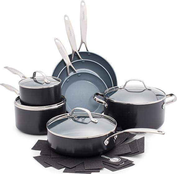 GreenPan Valencia Pro 11 Piece Cookware Set Ceramic Nonstick Pots & Pans